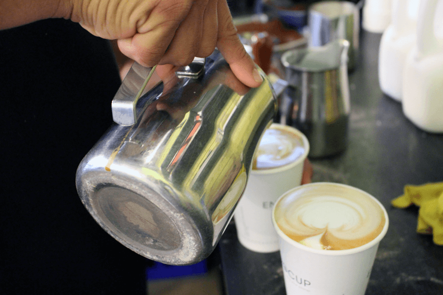 pouring coffee in cup