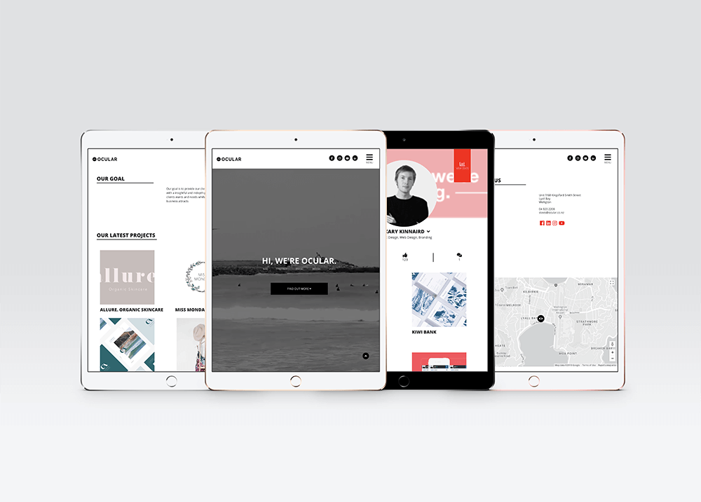 iPad mock up of Ocular Portfolio