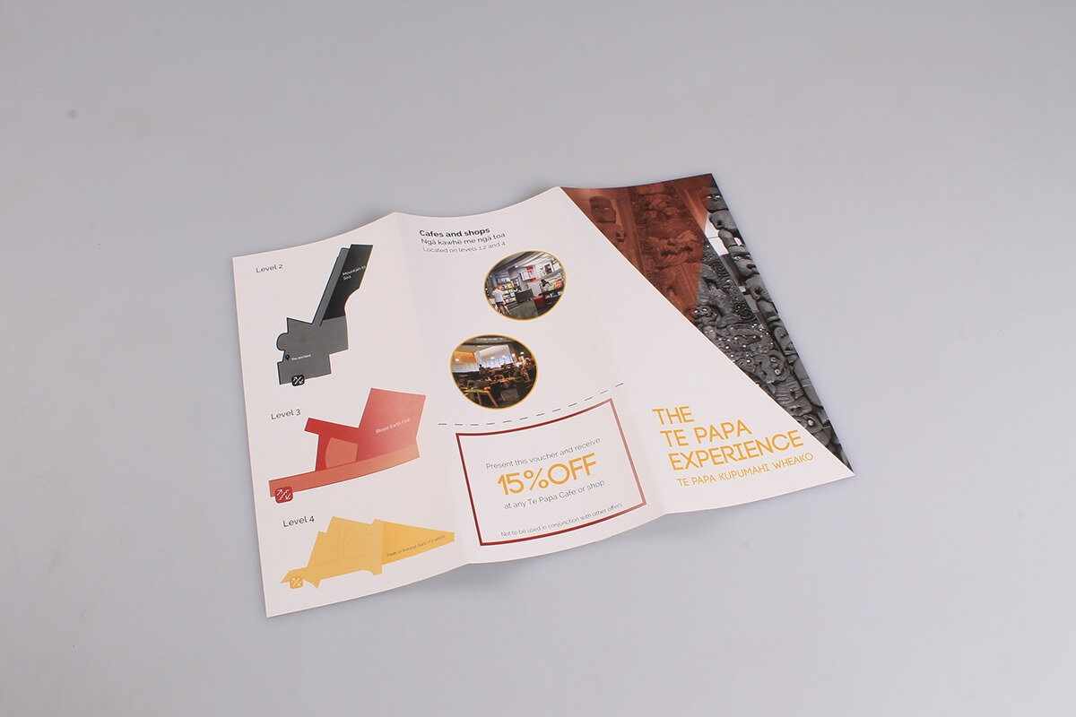 Front cover and back of brochure